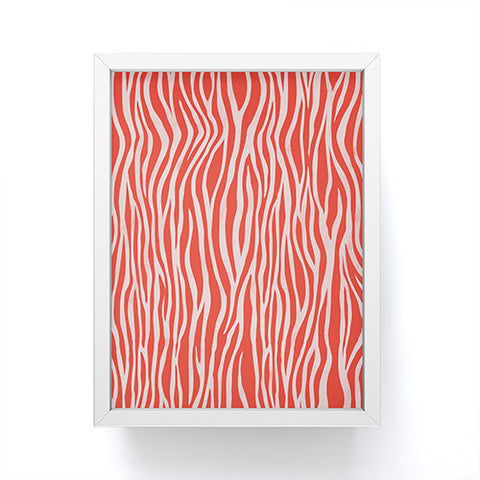Avenie BR Red Zebra Stripe Framed Mini Art Print
