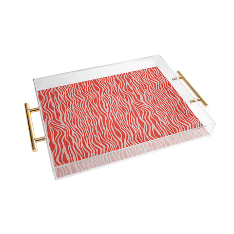 Avenie BR Red Zebra Stripe Acrylic Tray