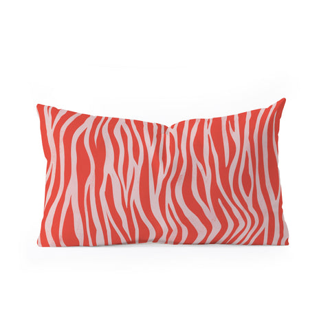 Avenie BR Red Zebra Stripe Oblong Throw Pillow
