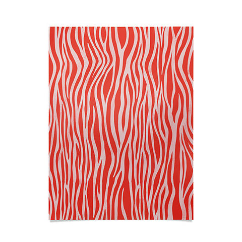 Avenie BR Red Zebra Stripe Poster