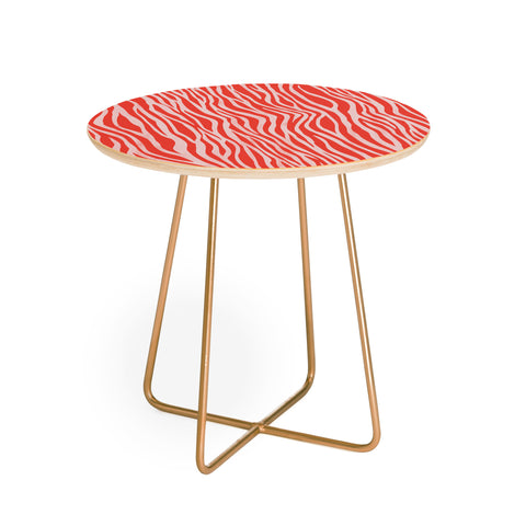 Avenie BR Red Zebra Stripe Round Side Table