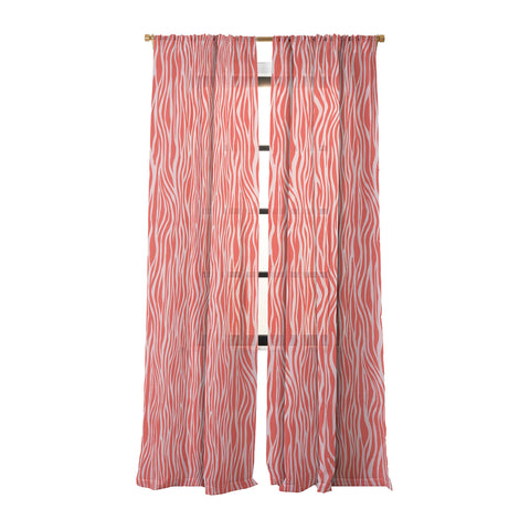 Avenie BR Red Zebra Stripe Sheer Non Repeat