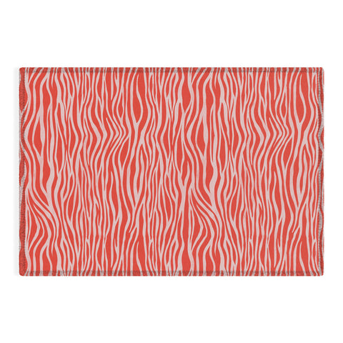 Avenie BR Red Zebra Stripe Outdoor Rug