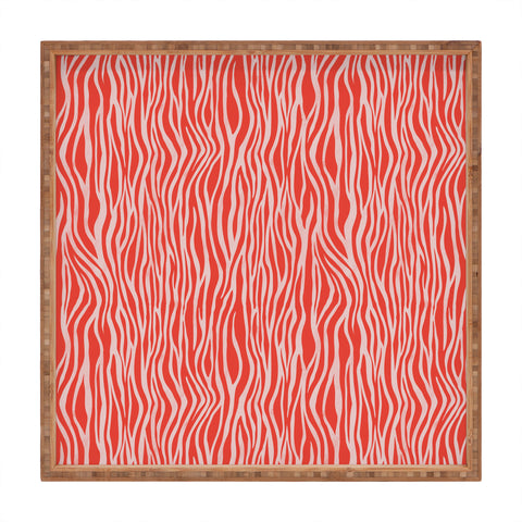 Avenie BR Red Zebra Stripe Square Tray
