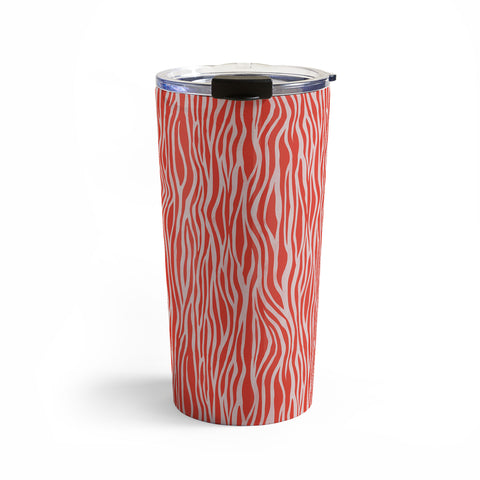 Avenie BR Red Zebra Stripe Travel Mug