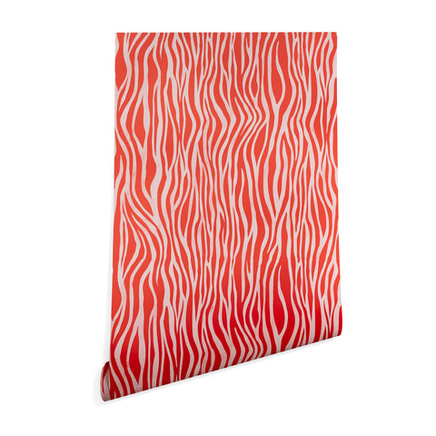 Avenie BR Red Zebra Stripe Wallpaper