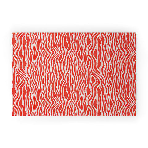 Avenie BR Red Zebra Stripe Welcome Mat