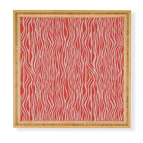 Avenie BR Red Zebra Stripe Framed Wall Art