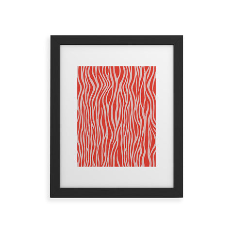 Avenie BR Red Zebra Stripe Framed Art Print