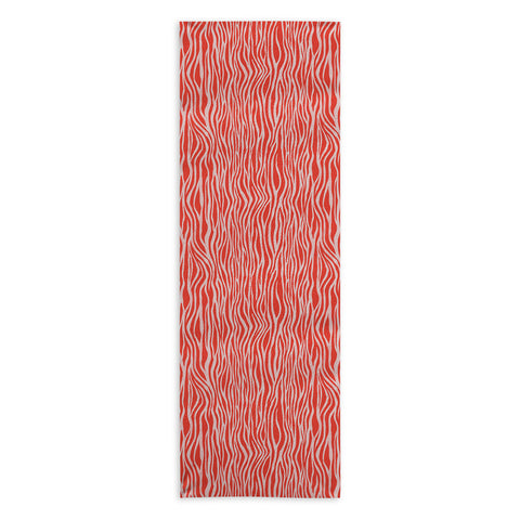 Avenie BR Red Zebra Stripe Yoga Towel