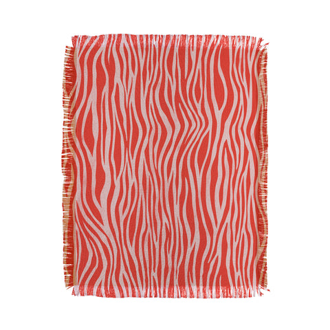 Avenie BR Red Zebra Stripe Throw Blanket