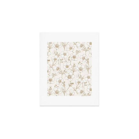 Avenie Buttercup Flowers In Cream Art Print