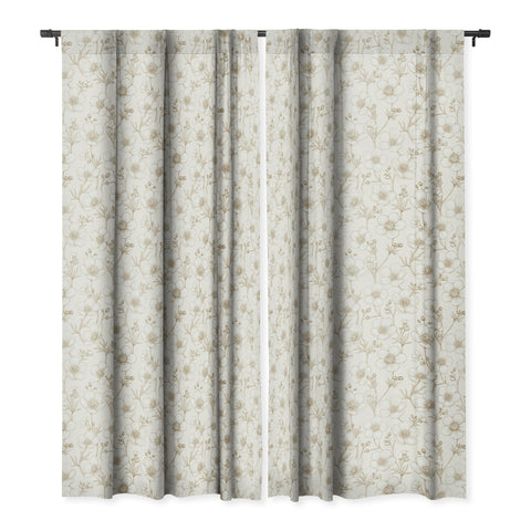 Avenie Buttercup Flowers In Cream Blackout Window Curtain