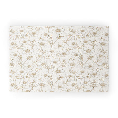 Avenie Buttercup Flowers In Cream Welcome Mat