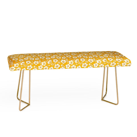 Avenie Buttercup Flowers In Gold Bench