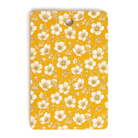 Avenie Buttercup Flowers In Gold Cutting Board Rectangle