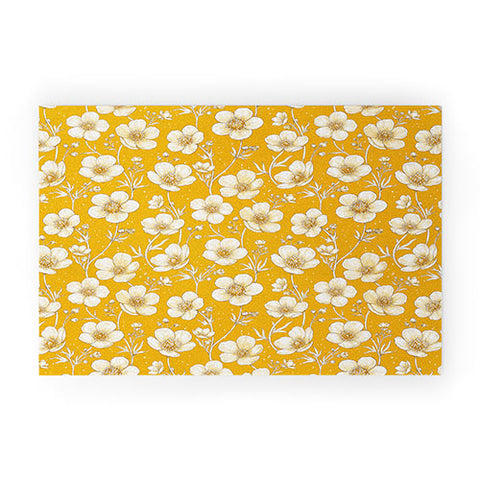 Avenie Buttercup Flowers In Gold Welcome Mat