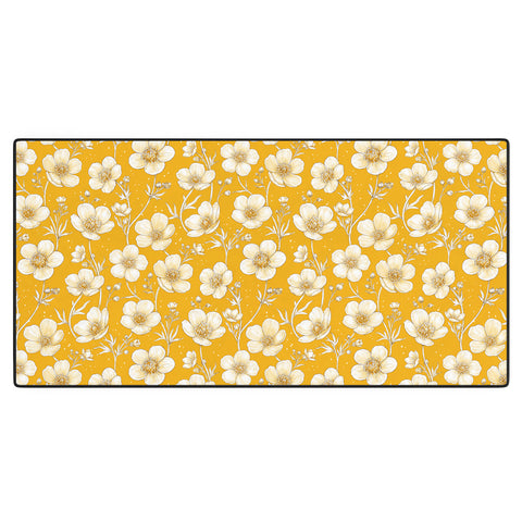 Avenie Buttercup Flowers In Gold Desk Mat
