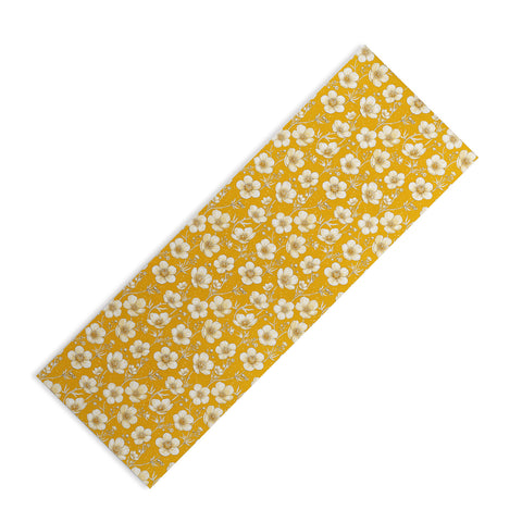 Avenie Buttercup Flowers In Gold Yoga Mat