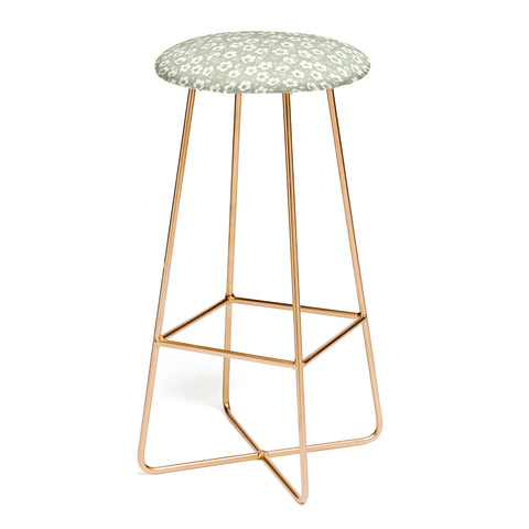 Avenie Buttercup Flowers In Sage Bar Stool
