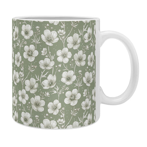 Avenie Buttercup Flowers In Sage Coffee Mug