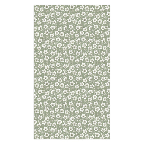 Avenie Buttercup Flowers In Sage Tablecloth