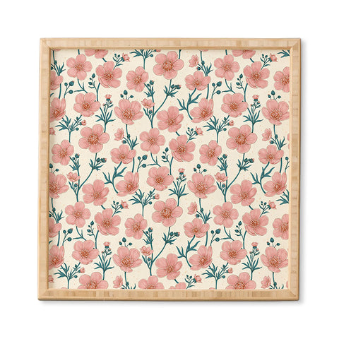 Avenie Buttercups In Vintage Pink Framed Wall Art