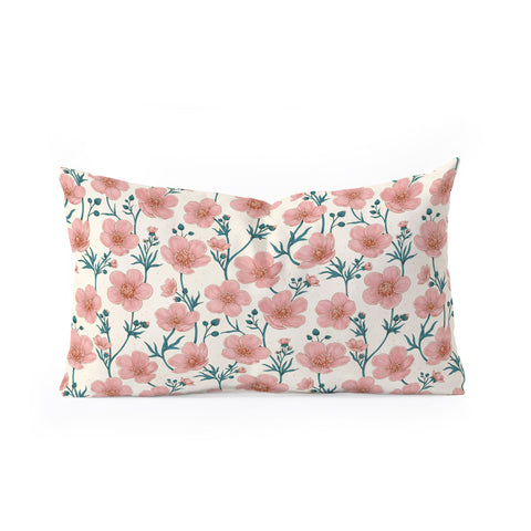Avenie Buttercups In Vintage Pink Oblong Throw Pillow