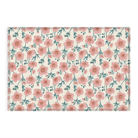 Avenie Buttercups In Vintage Pink Outdoor Rug