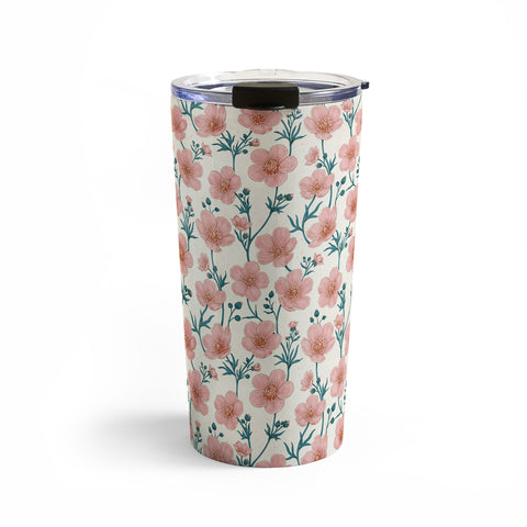 Avenie Buttercups In Vintage Pink Travel Mug