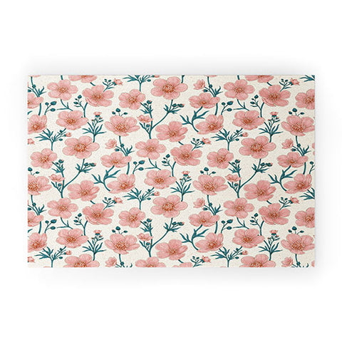 Avenie Buttercups In Vintage Pink Welcome Mat