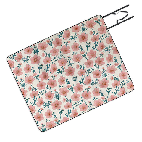 Avenie Buttercups In Vintage Pink Picnic Blanket