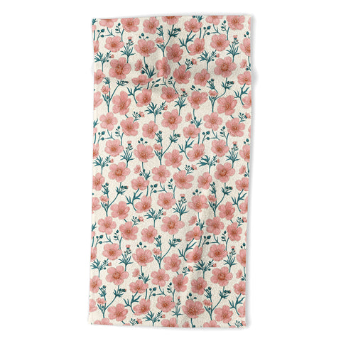 Avenie Buttercups In Vintage Pink Beach Towel