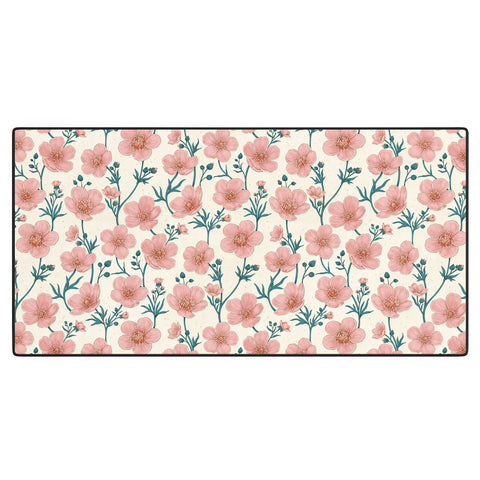 Avenie Buttercups In Vintage Pink Desk Mat