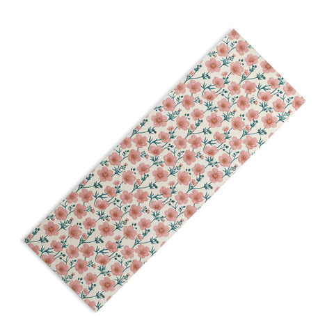 Avenie Buttercups In Vintage Pink Yoga Mat