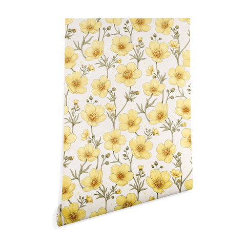 Avenie Buttercups in Watercolor Wallpaper