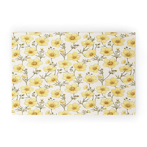 Avenie Buttercups in Watercolor Welcome Mat