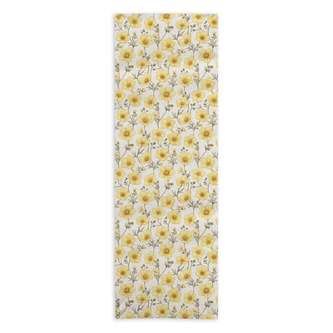 Avenie Buttercups in Watercolor Yoga Towel