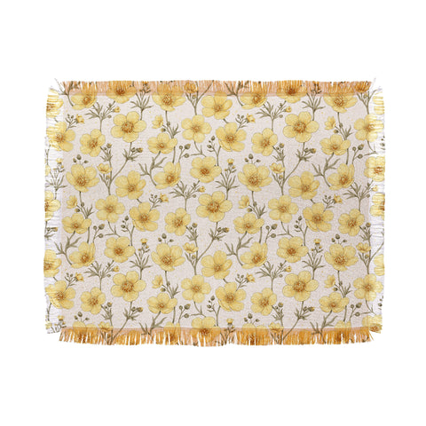 Avenie Buttercups in Watercolor Throw Blanket