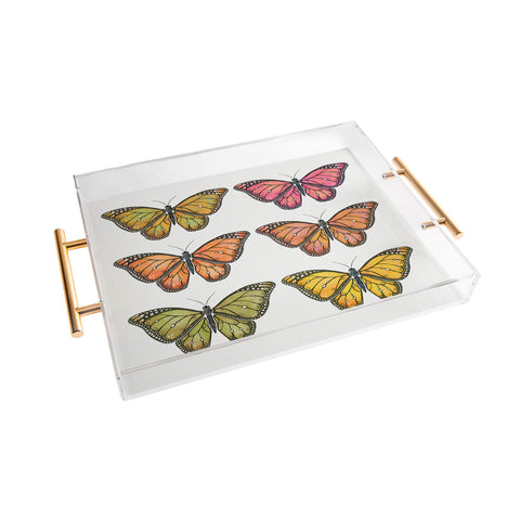 Avenie Butterfly Collection Fall Hues Acrylic Tray