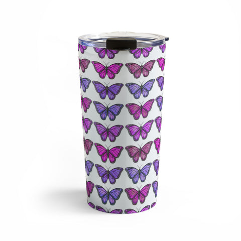 Avenie Butterfly Collection Pink and Purple Travel Mug