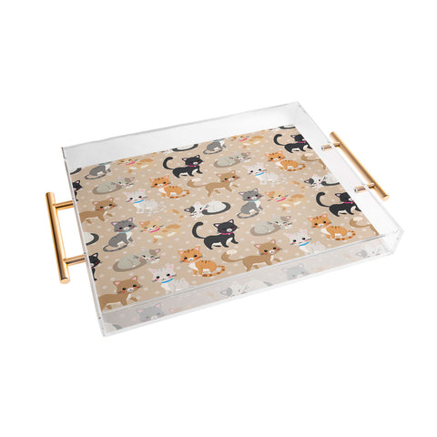 Avenie Cat Pattern Acrylic Tray