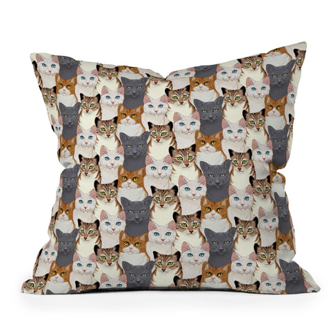 Avenie Cat Portraits Outdoor Throw Pillow