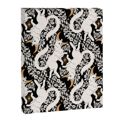 Avenie Celestial Cats Gold Art Canvas