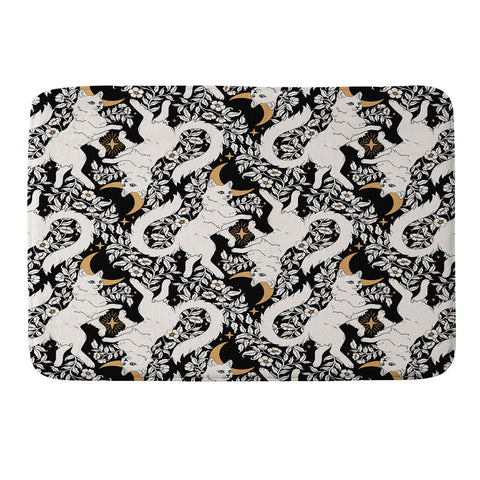 Avenie Celestial Cats Gold Memory Foam Bath Mat