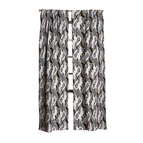 Avenie Celestial Cats Gold Blackout Window Curtain