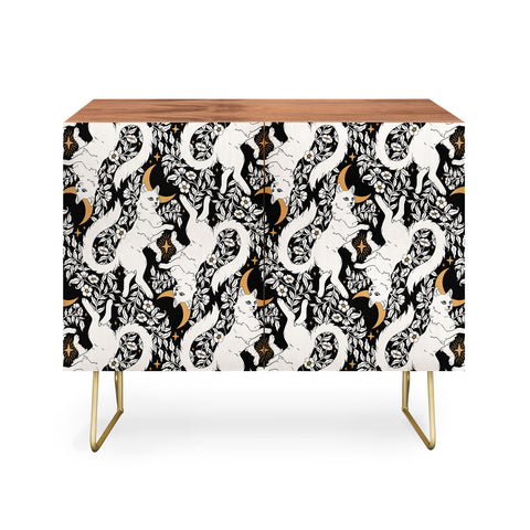Avenie Celestial Cats Gold Credenza