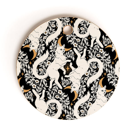Avenie Celestial Cats Gold Cutting Board Round