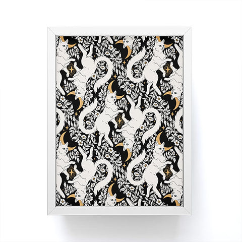 Avenie Celestial Cats Gold Framed Mini Art Print