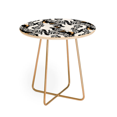 Avenie Celestial Cats Gold Round Side Table
